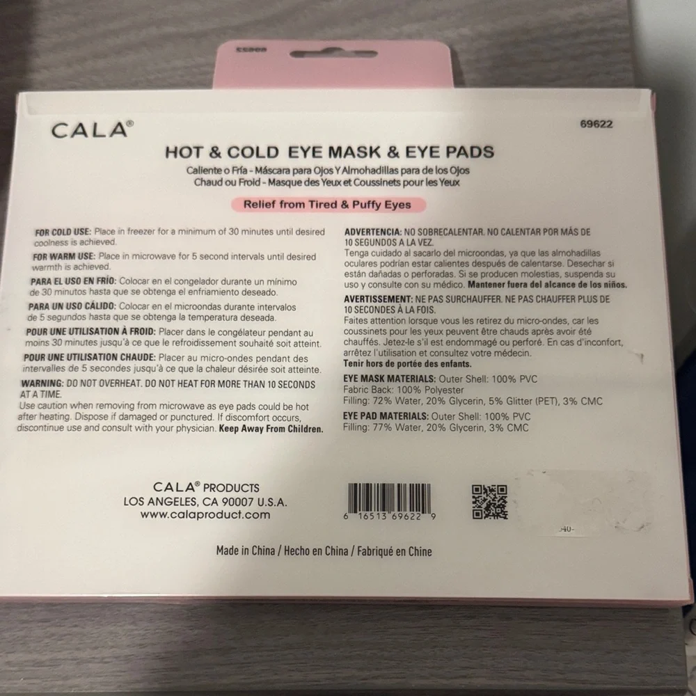 CALA Pink and Silver Eye Mask & Eye Pads